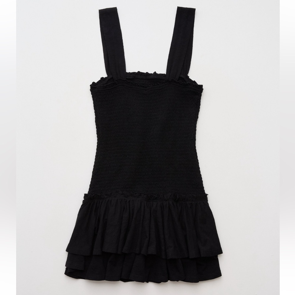 American Eagle Sunchaser Knit Smocked Drop Waist Mini Dress - Picture 3 of 5